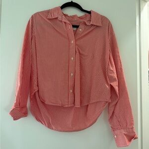 Free assembly button down shirt cropped S